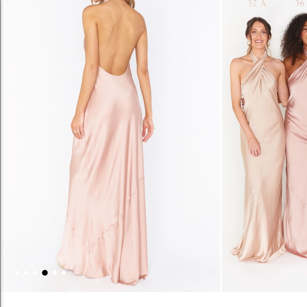 Show Me Your Mumu Jasmine Halter Maxi Dress Rose Gold